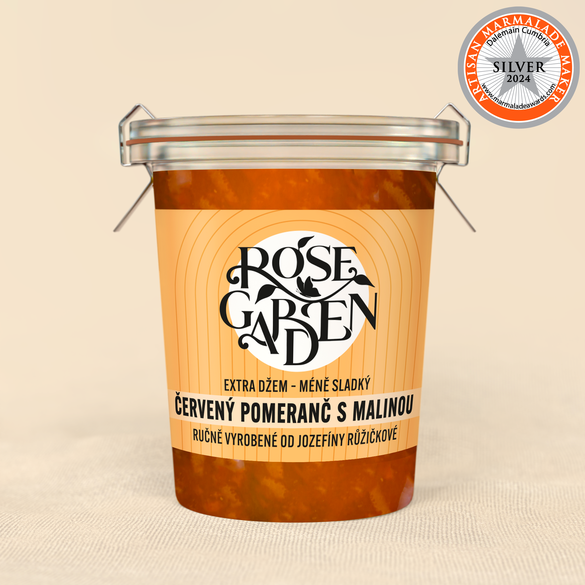 Červený pomeranč s malinou, extra džem méně sladký