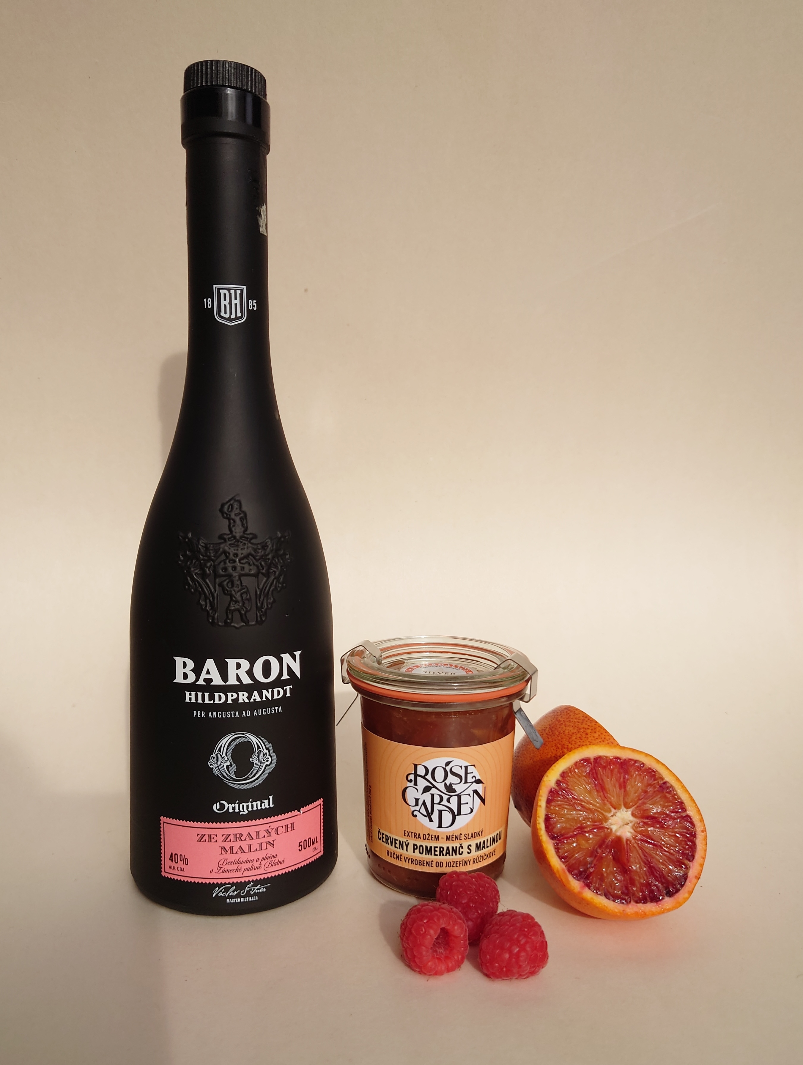 Červený pomeranč s malinou, extra džem méně sladký